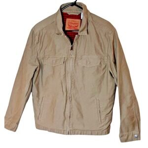 Levi Strauss & Co. Classic Lined Womens Medium Jacket Beige 100% Cotton Full Zip